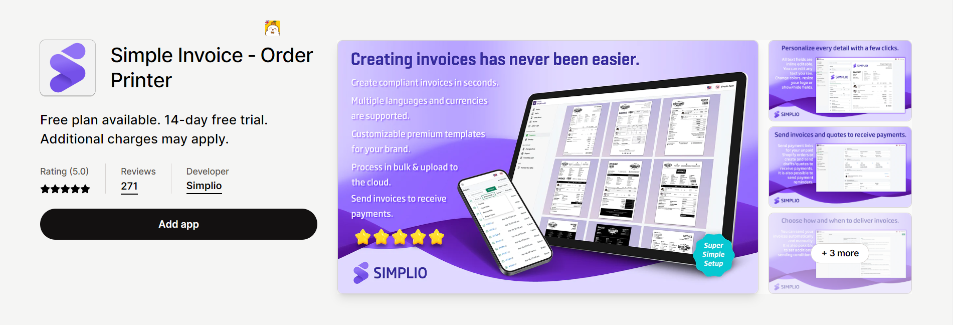 Simple Invoice ‑ Order Printer