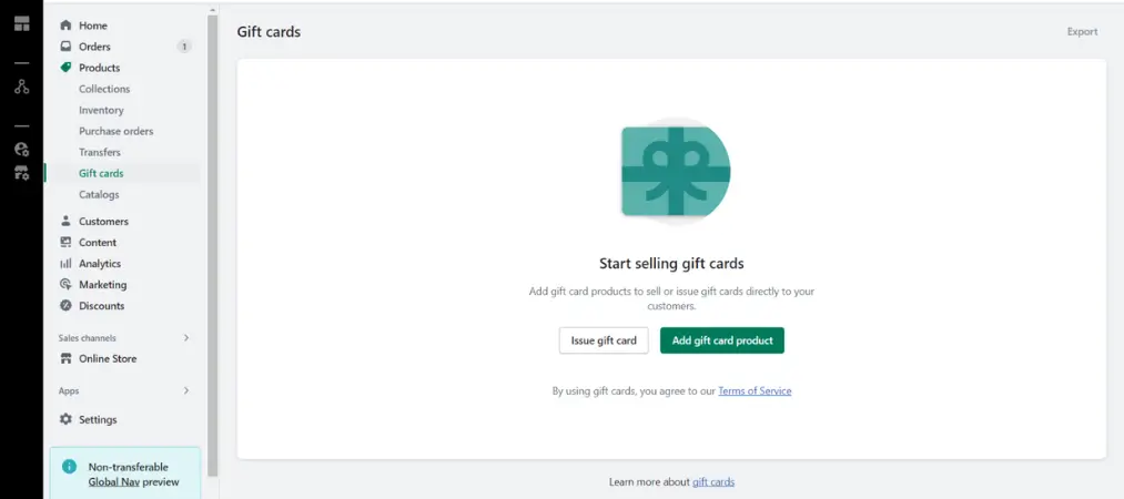 Shopify Gift Cards