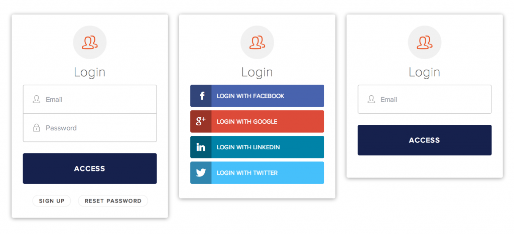 Popular social login options