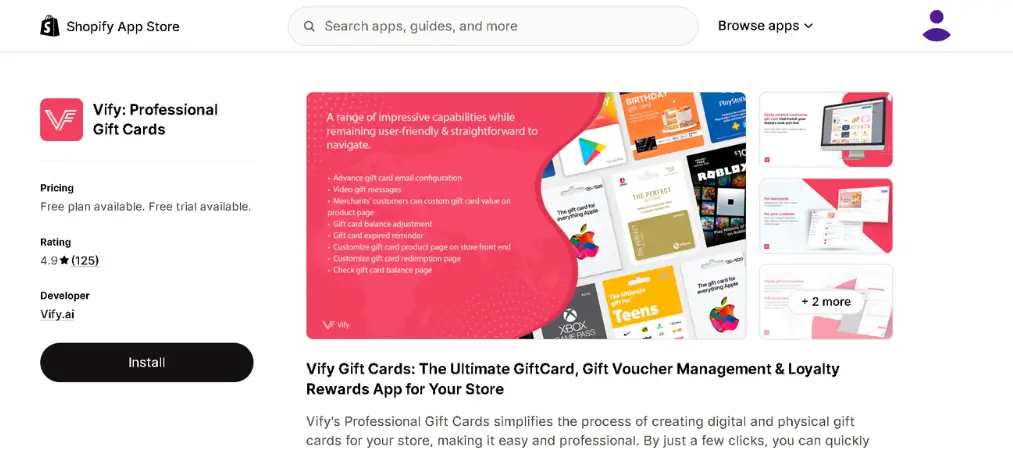 Shopify gift card