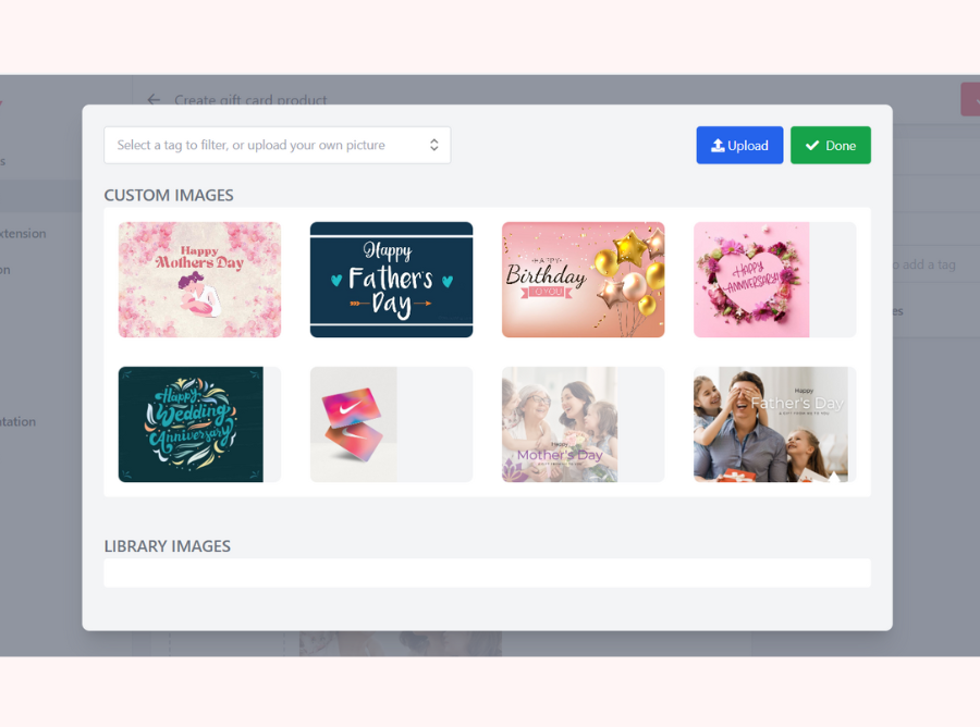 vify gift card customizable design 