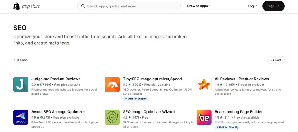 Shopify features