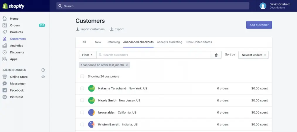 Shopify features