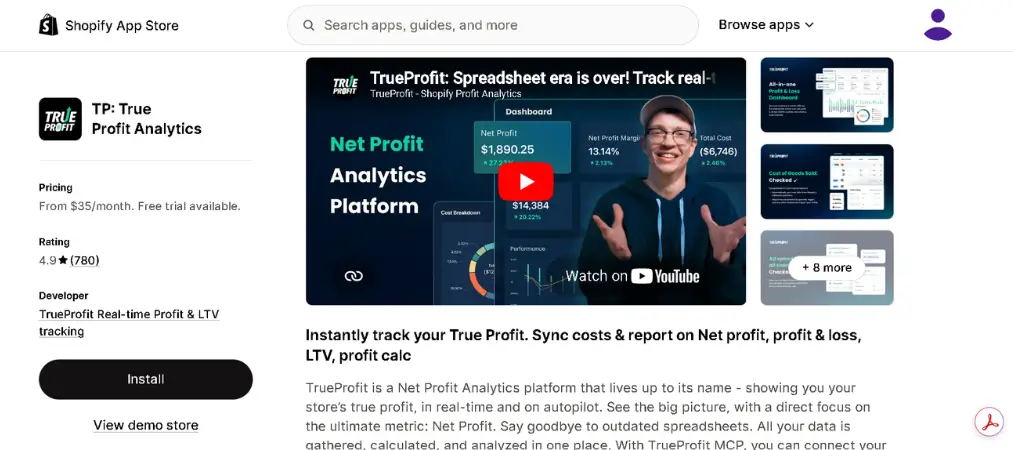 Top 10 Best Dropshipping Apps for Shopify Stores 24 TP: True Profit Analytics