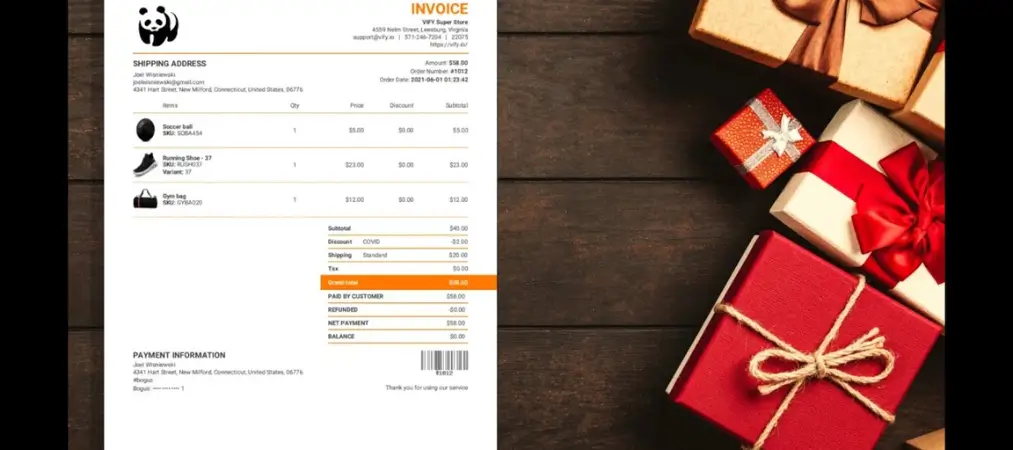 Vify Order Printer PDF Invoice